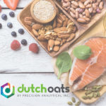 image of nuts, seeds, berries and salmon with the logo for DUTCH organic acids test